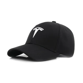 Mados Beisbolo kepuraitę Tesla Automobilio Logotipas Siuvinėjimas Atsitiktinis apsauga nuo Saulės, Skrybėlę Nauji Aukštos Kokybės Žmogaus Lenktynių Motociklų Sporto Skrybėlės