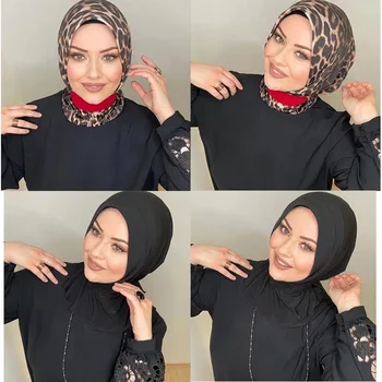 Mados Jersey Spausdinti Hijab Momentinių Dirželis Patogus Musulmonų Moterys Skarelė Caual Atrodo Ne Matyti Per Lengva Nešioti Nemokamai Dydis
