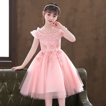 Mergaičių suknelė vasaros suknelė korėjos versija, užsienio stilius šiek tiek mergaičių purus akių princesė dress vaikų suknelė
