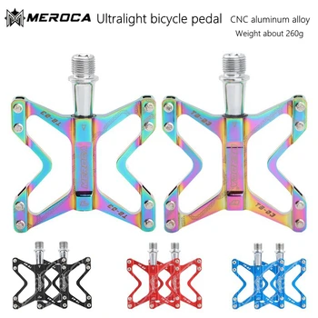 MEROCA Ultralight Sulankstomas Dviračio Pedalas Kalnų Dviračių Pedalų CNC Aliuminio Lydinio DU Guolių patvarus Pedalo už Kelių dviratį MTB dalys