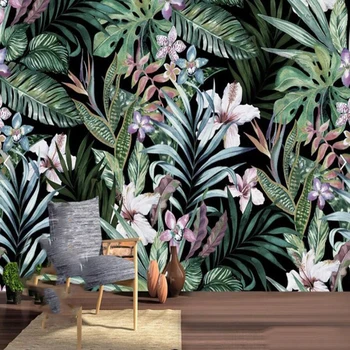 Milofi užsakymą 3D tapetai, freskos atogrąžų gėlės ir paukščiai kambarį miegamojo sienų apdaila, tapetai freskomis