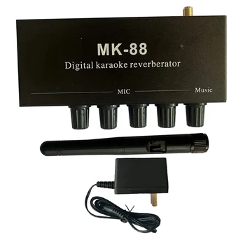 MK-88 Skaitmeninis Karaoke Reverberator Stereo-Preamplifier Garso Stiprintuvo Maišymo Lenta Su DC 12V Maitinimo Adapteris JAV Plug