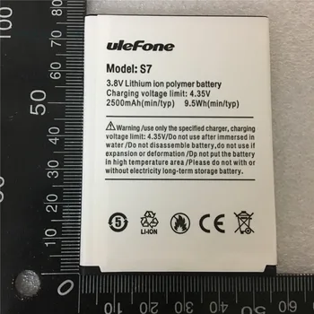 Mobiliojo telefono baterija Ulefone S7 baterijos 2500mAh Originalios baterijos 5.0 colių Ilgio budėjimo laikas ulefone