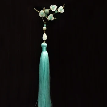 Nacionalinės senovės stiliaus natūralių gėlavandenių perlų shell hanfu cheongsam apranga kutas sagė paspaudus priekiniai dovana