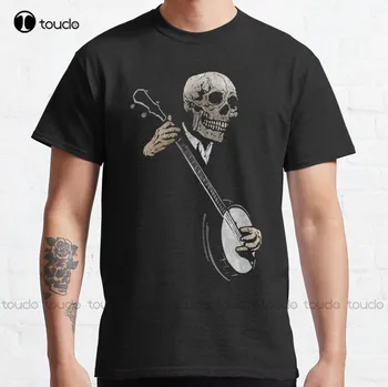 Naujas Skullboys' Banjo Bliuzas Klasika T-Shirt Mens Tshirts trumpomis Rankovėmis S-5Xl Medvilnės Marškinėliai