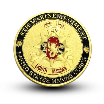 Naujas USMC 8-OJO Jūrų Pulkas Iššūkis Monetos Kariuomenės Jungtinių valstijų Aukso Marine Corps Suvenyrų Monetas