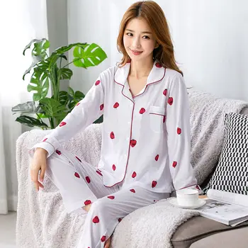 Naujos 2 vnt Moterų Pižama Nustatyti ilgomis Rankovėmis Sleepwear Pijama Pižama Kostiumas Moterų Miego Pižamos Moterims, Namų Drabužiai