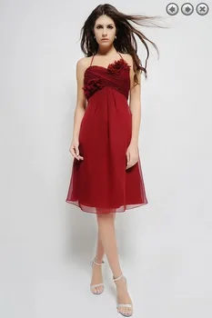 nemokamas pristatymas 2016 vakarienė suknelė vestidos de fiesta nuotakos oficialų suknelė Mados raudona prom Chalatai trumpą šifono Bridesmaid Dresses