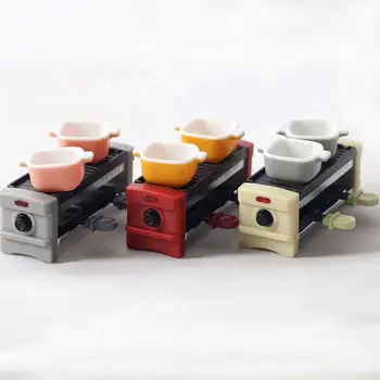Nuotrauka Rekvizitai, Vaidmuo Žaisti Žaidimą Mini Virtuvės Baldai Lėlių Grilis Mašina Miniatiūriniai Dubenį Plokštė Lėlės Priedai