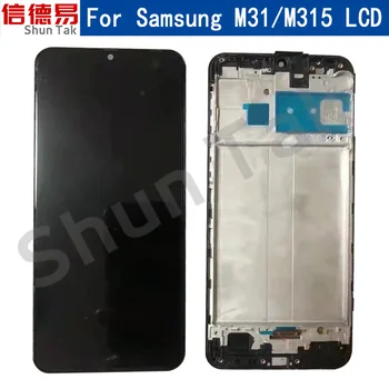OLED Samsung Galaxy M31 LCD M315 M315F Ekranas Jutiklinis Ekranas skaitmeninis keitiklis Surinkimo Samsung M315 M315F/DS LCD Ekranas