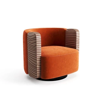 oranžinė pasukti namo moderni kėdė nustatyti baldai vieną prabangių odos kėdės modernaus audinio fotelis kambarį kėdė