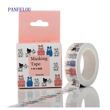 PANFELOU 1.5CMx10M Žaislas meškinas animacinių filmų Lipdukai sienų izoliacine lipnia linija popieriaus washi tape 