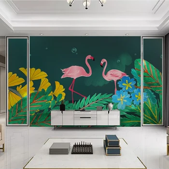 Pasirinktinis dydis Pietryčių Azijos stiliaus tapetai, freskos svetainė, miegamasis, studijų valgomasis fono sienos tropinių miškų
