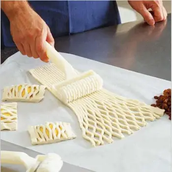 Plastikinis Tešlos Volelį Peilis Pyragas Pica Cookie Cutter Konditerijos Kepimo Įrankiai Bakeware Įspaudas Tešlos Volelį Grotelės Cutter Amatų