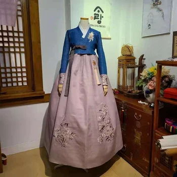 Ponios Hanbok Korėja Originalus Importuojamų Audinių Motina Hanbok Vestuvių Skrudinta Duona Birthday Party Dress Ponios Veiklos Kostiumas
