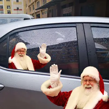 Santa Automobilio Langą Lipdukai 2vnt Merry Christmas 3D Realūs Priedai Santa Lipdukas Apdaila Namo Langą 2022 Galiniai Automobilio Q5X0