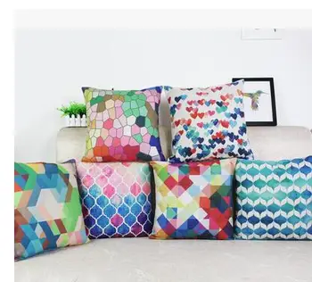 Spalvinga pagalvėlė padengti sofa medvilnės skalbiniai abstrakčių geometrinių mesti užvalkalas juosmens pagalvės dangtelis atgal pagalvėlės, namų dekoro