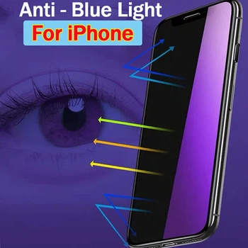 Stabdžių Mėlyna Šviesa Grūdintas Stiklas screen protector, iPhone 11 12 13 Pro Max 6 7 8 Plius 11 Xs Max X S XR SE 2020 m. 12 pro max