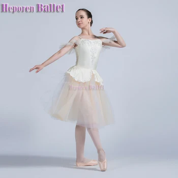 Suaugusiųjų Baleto Sijonas Veiklos profesionaliojo Scenos Kostiumų Dramblio kaulo Spalvos Vaikų Pettiskirt Gazas Sijonas Ilgas Sijonas Baleto Suknelė