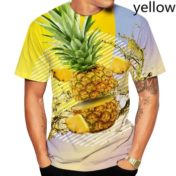 Unisex Moterys Vyrai 3d Spausdinimo Ananasų T-Shirt Mados Tee