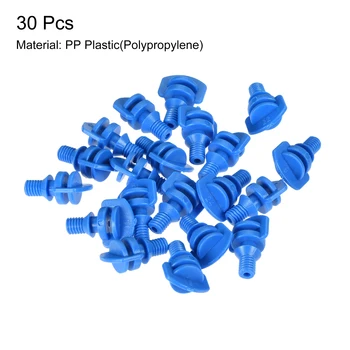 Uxcell Micro Purškimo Drėkinantis Antgalis 360 Laipsnių Purkštuvų PP Plastiko Mėlyna Drėkinimo 30pcs
