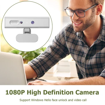 Veido Atpažinimo Web Kamera, integruotas Mikrofonas 5MP Full HD 1080P Kamera Sukasi 360 120 Platus Kampas Darbalaukio Nešiojamas Kompiuteris