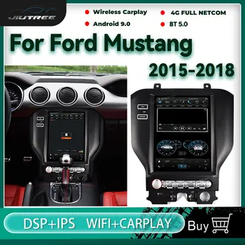 Vertikalus Ekranas, Android 9.0 Automobilio Radijo Ford Mustang 2015-2018 Automobilių GPS Navigacijos Belaidžio Carplay Daugiaformačių DVD, Radijo Grotuvas