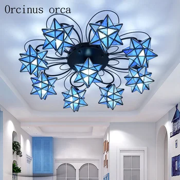 Viduržemio jūros Kūrybos Žvaigždė lubų lempa kambarį, vaikų miegamasis, modernus minimalistinio meno LED lubų šviestuvas nemokamas pristatymas
