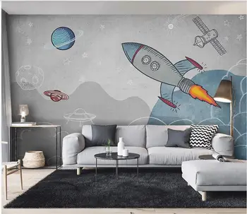 WDBH 3d tapetai pasirinktinius nuotraukų Modernus minimalistinio rankų parengtos vaikų kambarys raketų stars 3d sienų freskomis tapetai, sienų ir 3 d