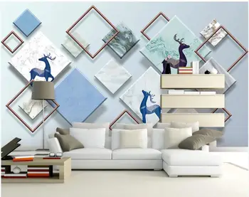 WDBH 3d tapetai pasirinktinius nuotraukų Modernus minimalistinis geometrinis briedžių skraidantis paukštis kambarį 3d sienų freskomis tapetai, sienų ir 3 d