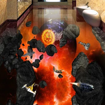 wellyu 3D custom užsakymą grindų posted meteorito nukentėjo žemės vonios kambarį miegamasis nešiojami plytelės, dekoratyvinis dažymas