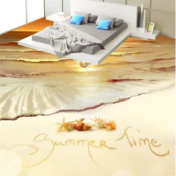 wellyu Pritaikyti didelės apimties sieninis PVC gold beach žvaigždė shell 3D grindų vandeniui sustorėjimas pasta papel de parede