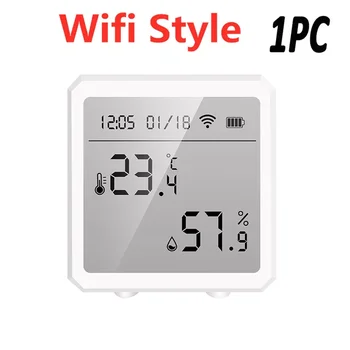 WIFI Zigbee Temperatūros ir Drėgmės Jutiklis, Valdiklis Metrų Patalpų Termometras su Drėgmėmačiu LCD Ekranas Smart Home