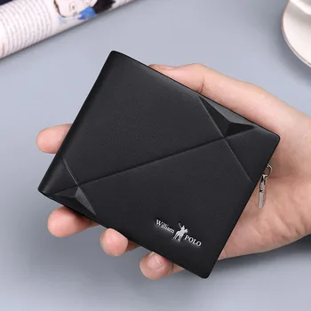 WILLIAMPOLO vyrų-ultra plonas, kompaktiškas aukštos kokybės anti-degaussing vyrų kortelės turėtojas ID maišas natūralios odos degaussing mini krepšys
