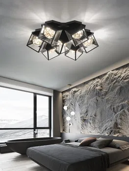 Šiuolaikinės Kūrybos LED Lubų Šviesos Juoda/Balta Valgomasis Gyvenamasis Kambarys Gypsophila Lubų Lempa Miegamasis Patalpų Geležies Meno Skydelio Apšvietimas