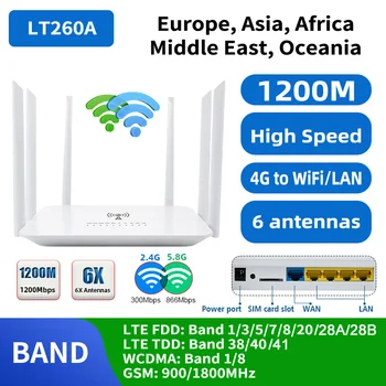 LT260A 1200Mbps MEZON 4g Maršrutizatorių 2.4 Ghz&5 ghz LTE Modemas Wifi Maršrutizatoriaus Su SIM Kortelės Lizdas